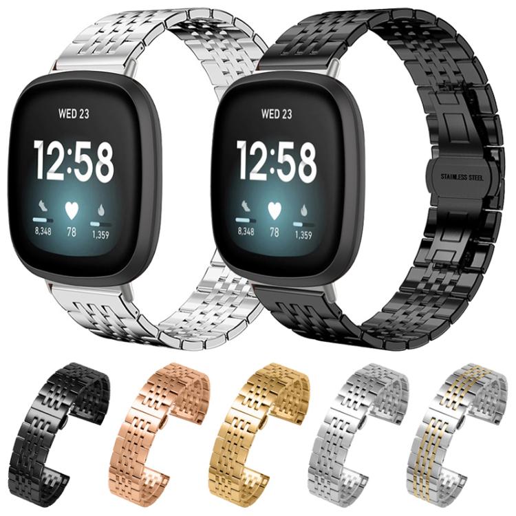 xDfind Seven-bead Solid Stainless Steel Watch Band, For Fitbit Charge 4 / 3 18mm