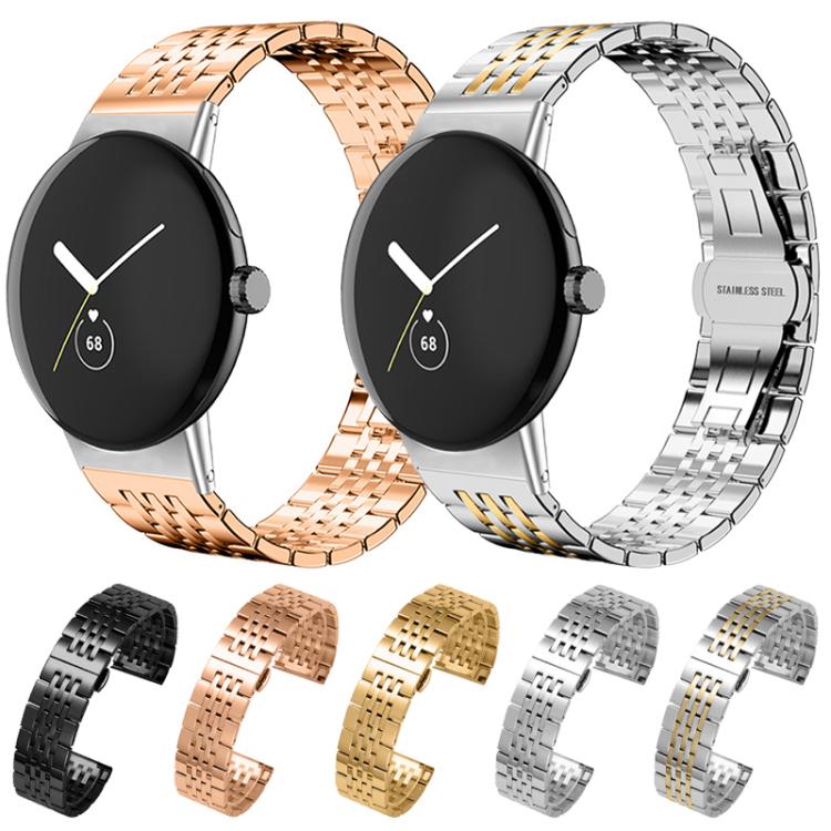 xDfind Seven-bead Solid Stainless Steel Watch Band, For Google Pixel Watch 3 45mm 22mm