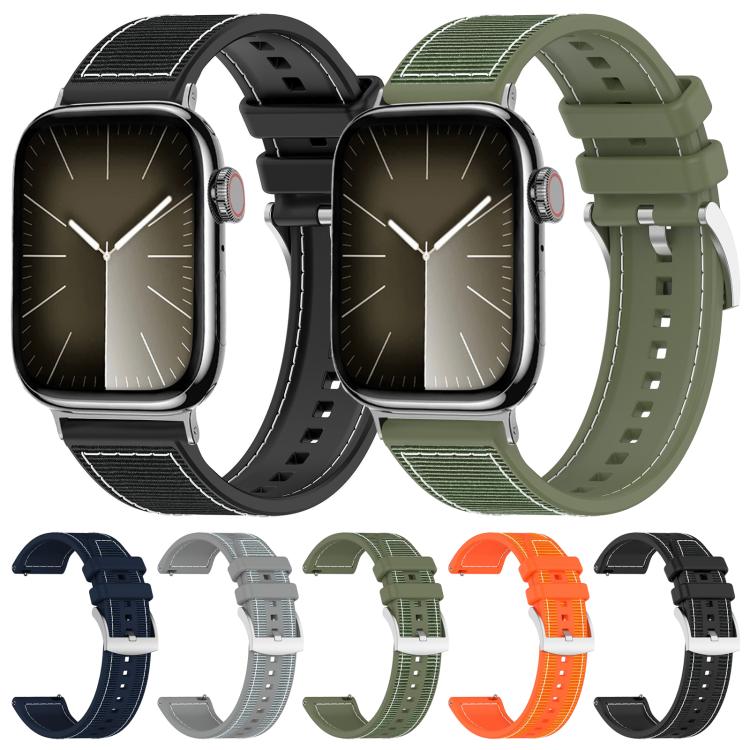 xDfind Hybrid Nylon Braid Silicone Watch Band, For Apple Watch 38 / 40 / 41 / S10 42mm 20mm