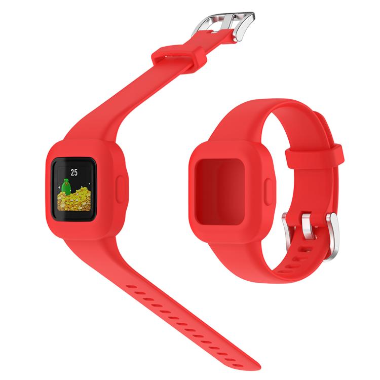 xDfind Silver Steel Buckle Solid Color Silicone Watch Band, For GarminFit JR3 / Garmin Vivofit JR 3