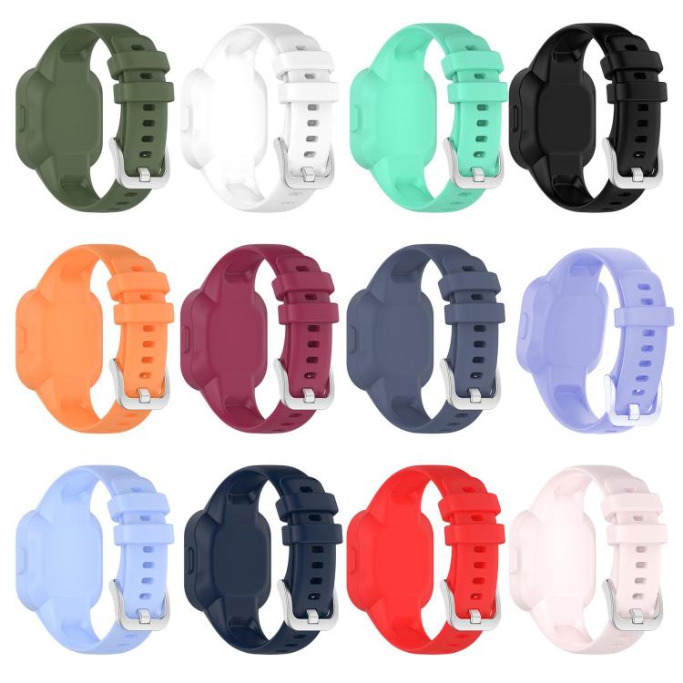 xDfind Silver Steel Buckle Solid Color Silicone Watch Band