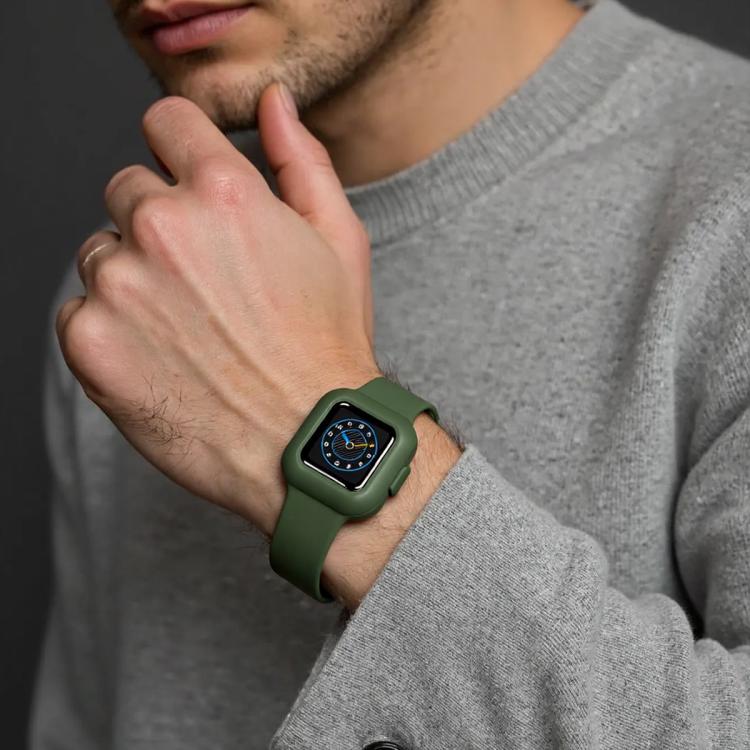 xDfind Silver Steel Buckle Solid Color Silicone Watch Band