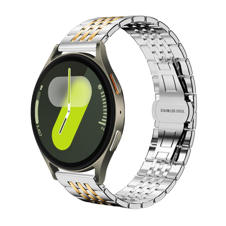 xDfind Seven-bead Solid Stainless Steel Watch Band, For Samsung Galaxy Watch 7 / 6 / 5 / FE