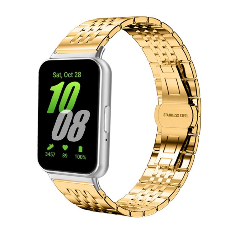 xDfind Seven-bead Solid Stainless Steel Watch Band, For Samsung Galaxy Fit3 SM-R390 18mm
