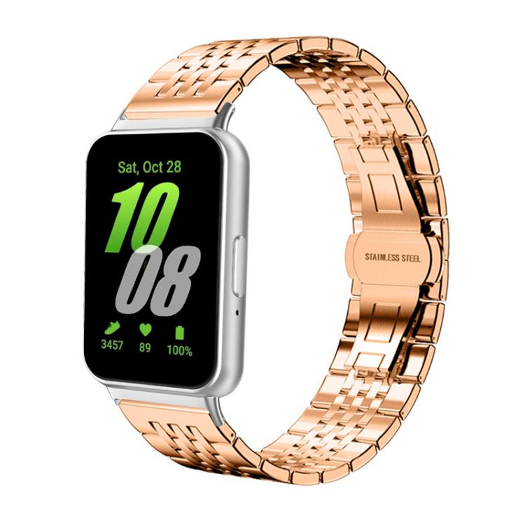 xDfind Seven-bead Solid Stainless Steel Watch Band, For Samsung Galaxy Fit3 SM-R390 18mm