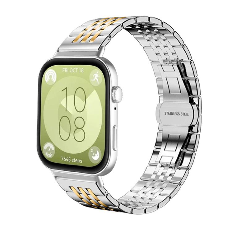 xDfind Seven-bead Solid Stainless Steel Watch Band, For Huawei Watch Fit4 / Fit3 / Fit4 Pro 20mm