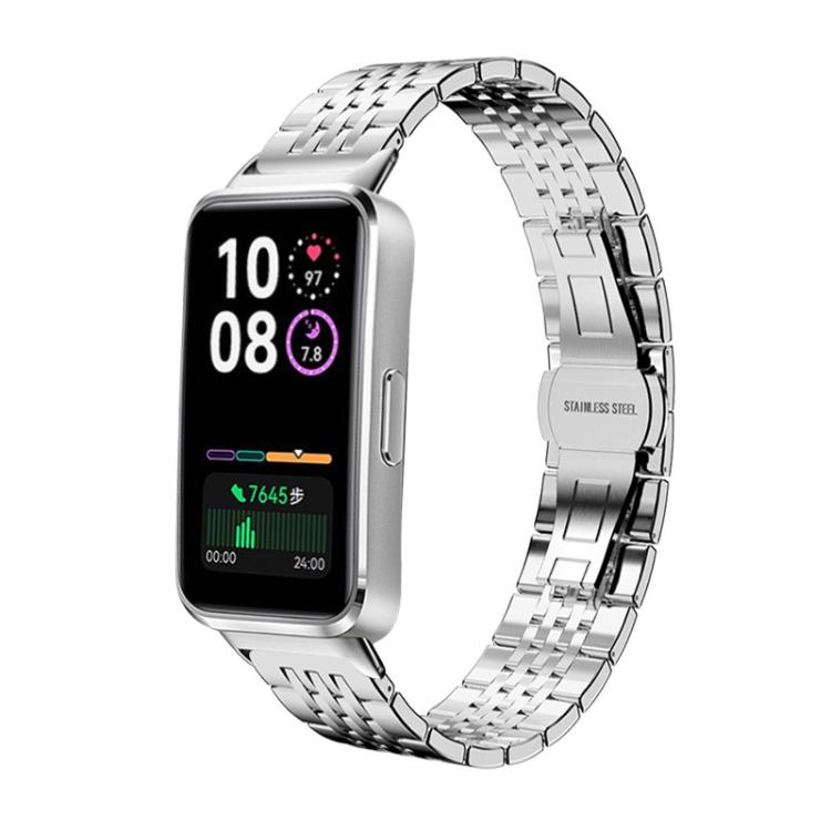 xDfind Seven-bead Solid Stainless Steel Watch Band, For Huawei Band 10 / 9 / 8 14mm