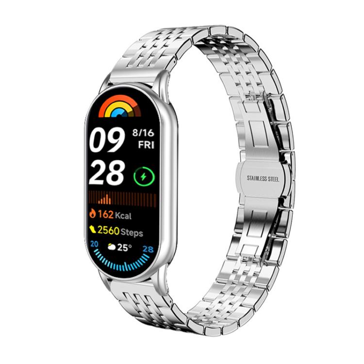 xDfind Seven-bead Solid Stainless Steel Watch Band, For Xiaomi Smart Band 10 / 9 / 8 NFC 14mm