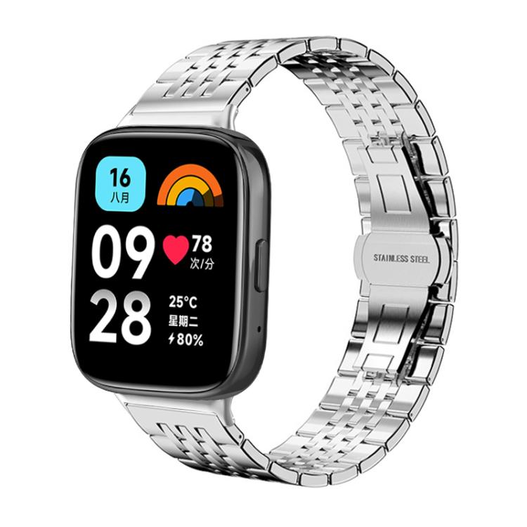 xDfind Seven-bead Solid Stainless Steel Watch Band, For Redmi Watch 3 Active / Lite 20mm