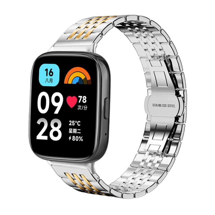 xDfind Seven-bead Solid Stainless Steel Watch Band, For Redmi Watch 3 Active / Lite 20mm