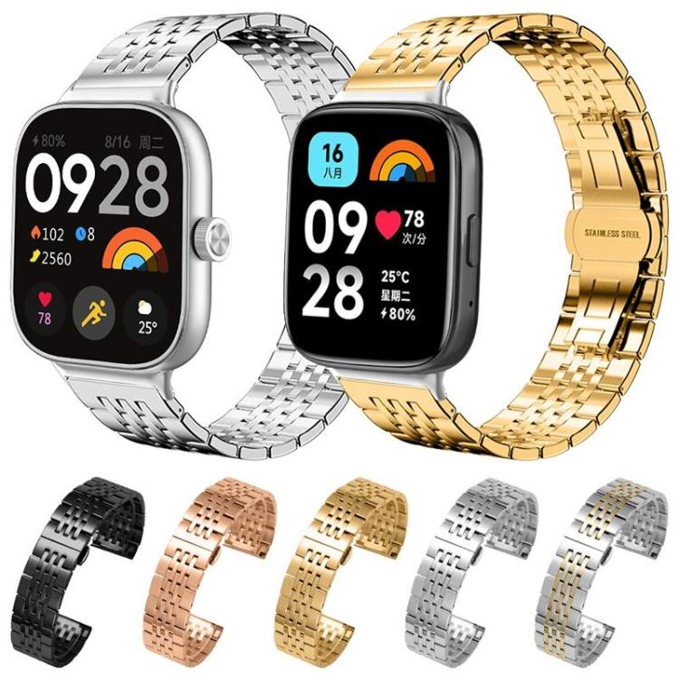 xDfind Seven-bead Solid Stainless Steel Watch Band, For Xiaomi Smart Band 10 / 9 / 8 NFC 14mm