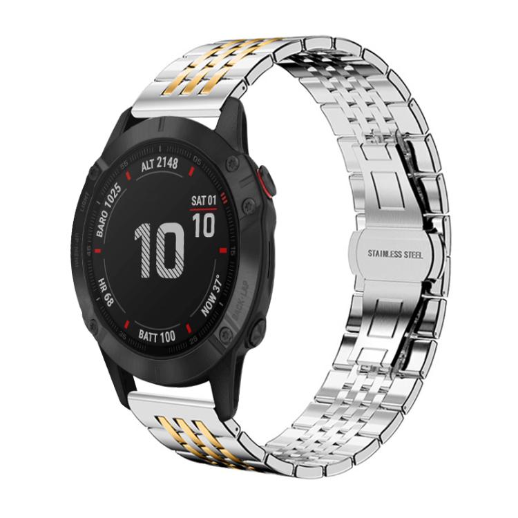 xDfind Seven-bead Solid Stainless Steel Watch Band, For Garmin Fenix 8/7X/6X/5X 26mm 22mm