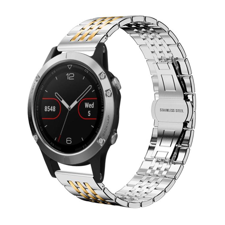 xDfind Seven-bead Solid Stainless Steel Watch Band, For Garmin Fenix 8/7/6/5 22mm 20mm