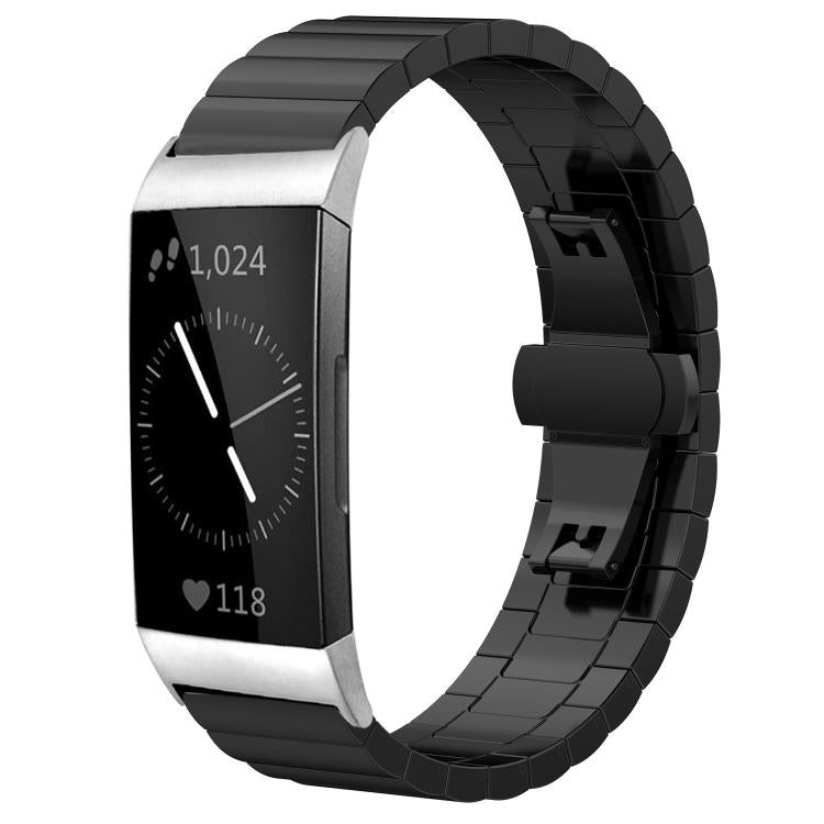 xDfind One-bead Bamboo Solid Stainless Steel Watch Band, For Fitbit Charge 4 / 3 18mm