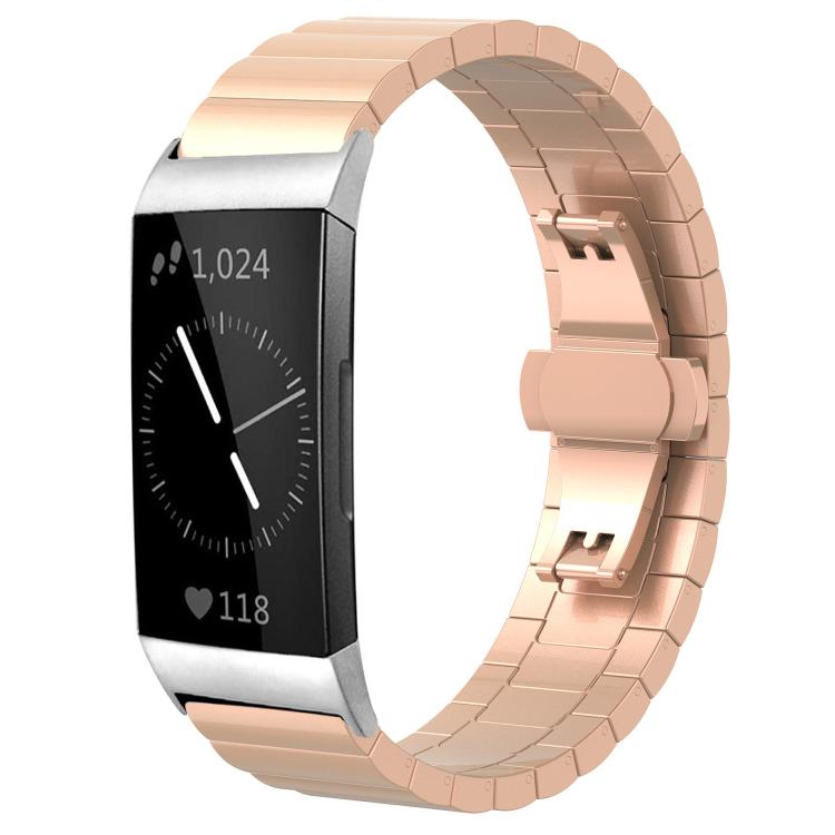 xDfind One-bead Bamboo Solid Stainless Steel Watch Band, For Fitbit Charge 4 / 3 18mm