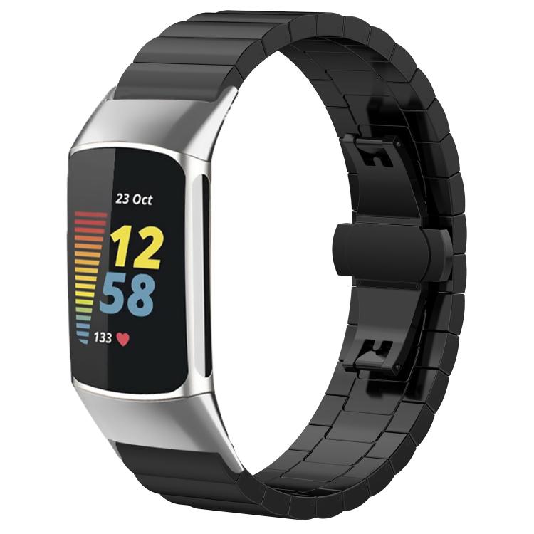 xDfind One-bead Bamboo Solid Stainless Steel Watch Band, For Fitbit Charge 6 / 5 18mm