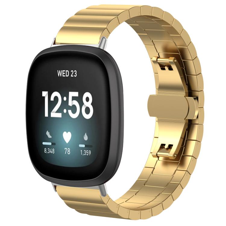 xDfind One-bead Bamboo Solid Stainless Steel Watch Band, For Fitbit Versa 4 / 3 / Sense2 / 1 20mm