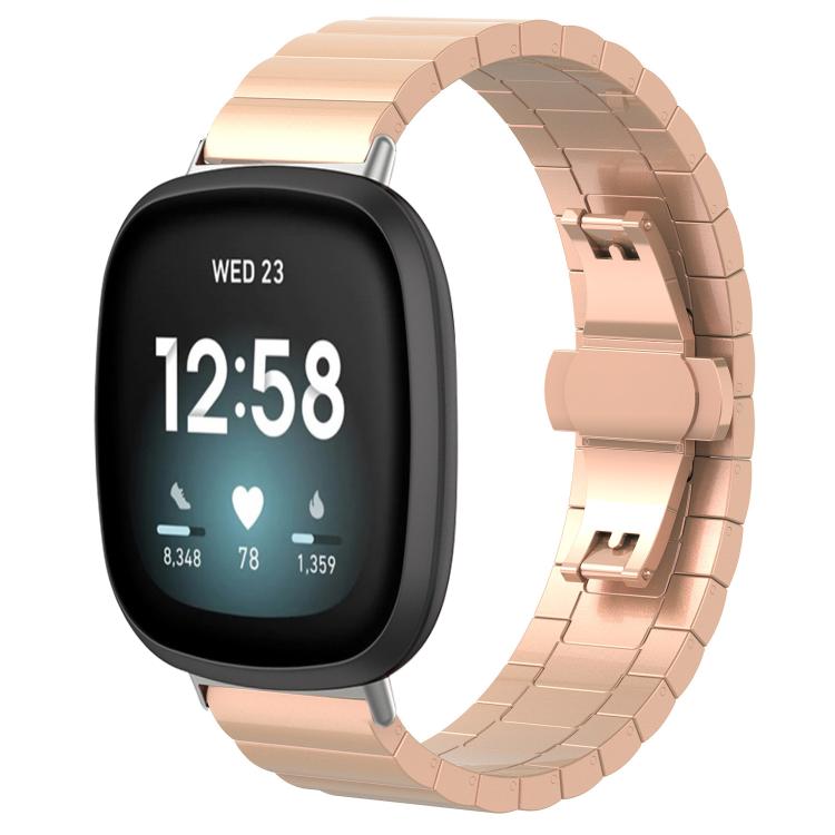 xDfind One-bead Bamboo Solid Stainless Steel Watch Band, For Fitbit Versa 4 / 3 / Sense2 / 1 20mm