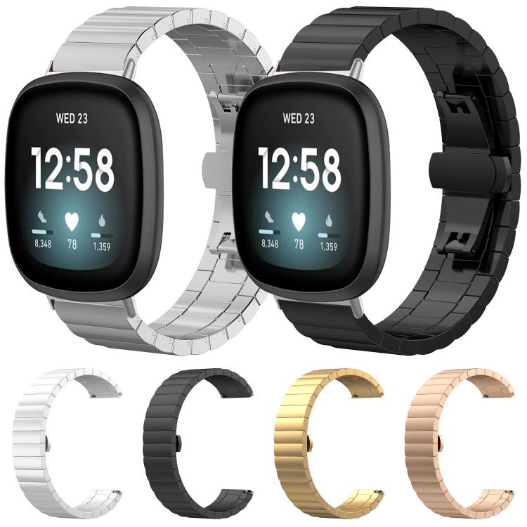 xDfind One-bead Bamboo Solid Stainless Steel Watch Band, For Fitbit Versa 4 / 3 / Sense2 / 1 20mm