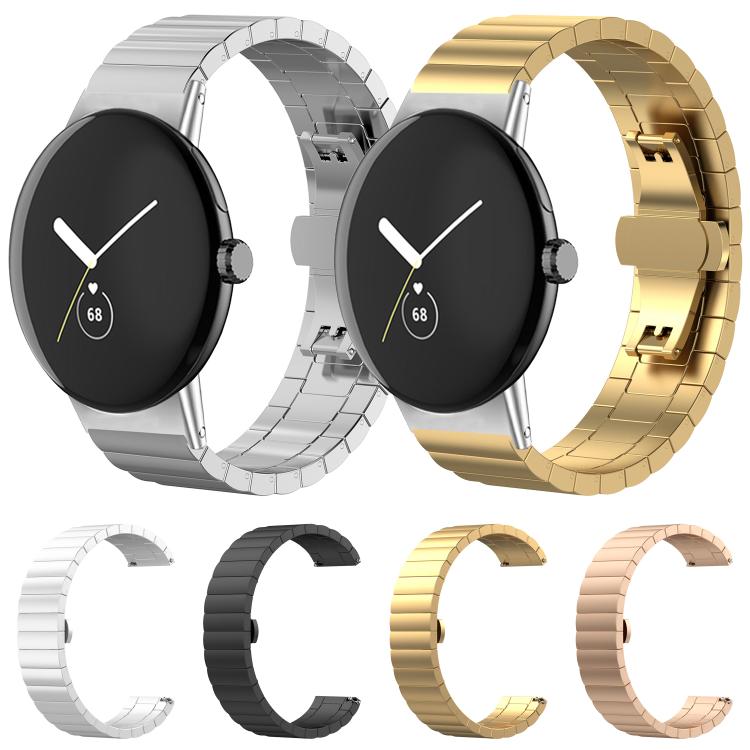xDfind One-bead Bamboo Solid Stainless Steel Watch Band, For Google Pixel Watch 3 / 2 / 1 41mm 20mm