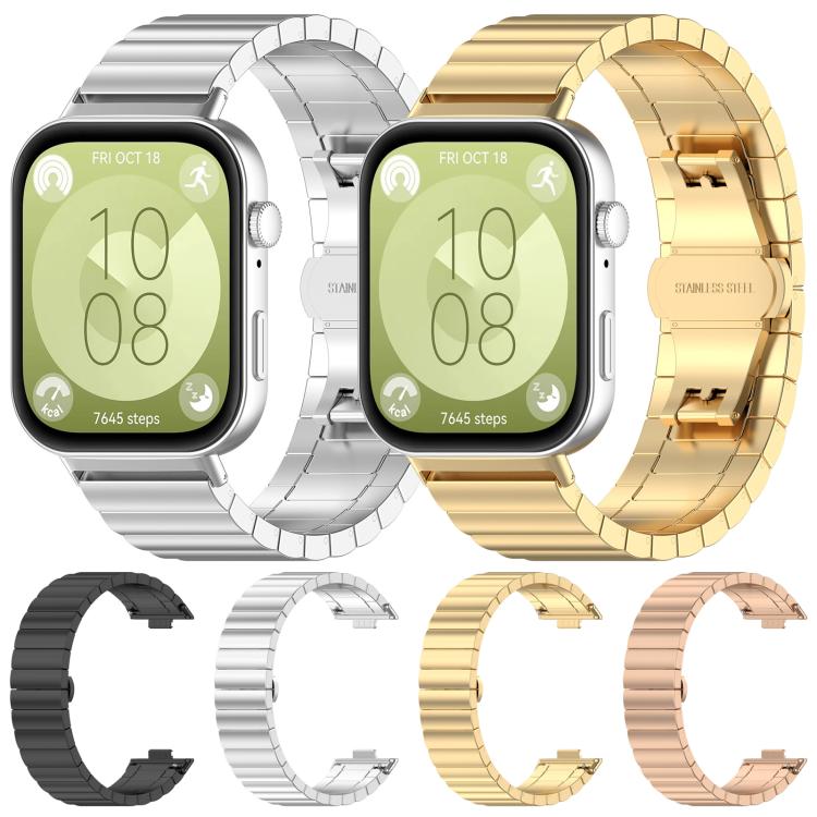 xDfind One-bead Bamboo Solid Stainless Steel Watch Band, For Huawei Band 10 / 9 / 8 14mm