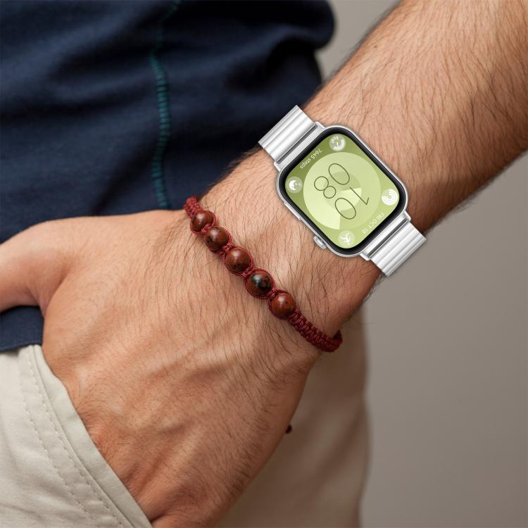 xDfind One-bead Bamboo Solid Stainless Steel Watch Band, For Huawei Band 10 / 9 / 8 14mm