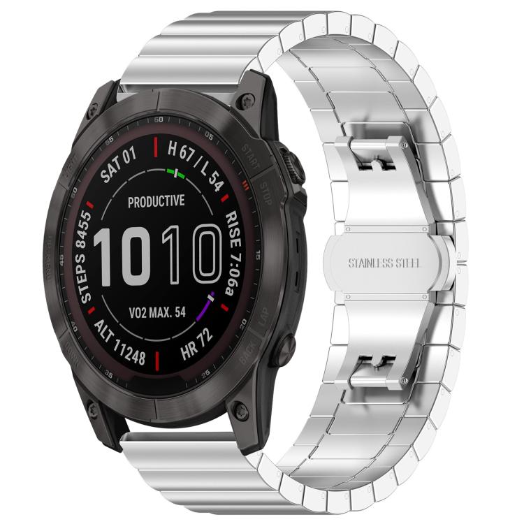 xDfind One-bead Bamboo Solid Stainless Steel Watch Band, For Garmin Fenix 8/7X/6X/5X 26mm 22mm