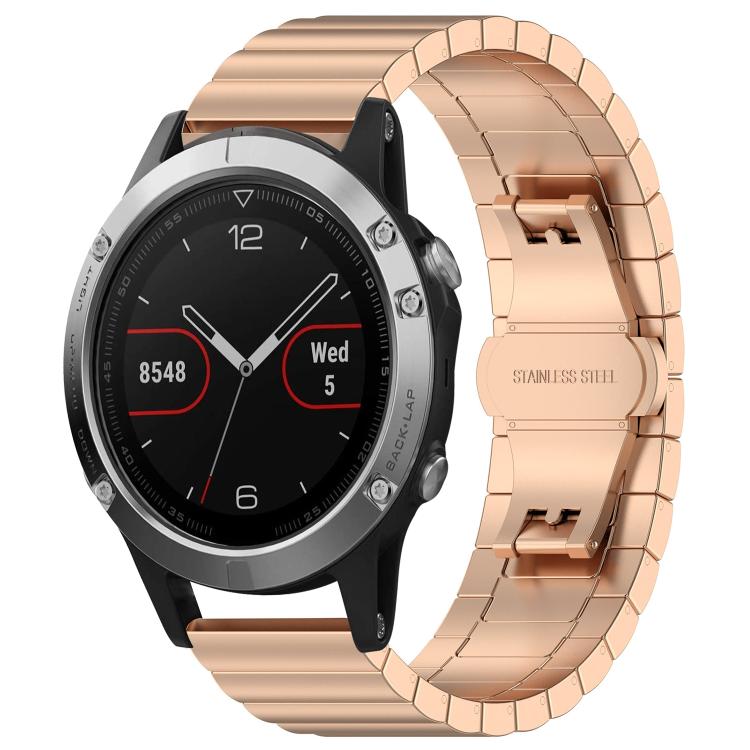 xDfind One-bead Bamboo Solid Stainless Steel Watch Band, For Garmin Fenix 8/7/6/5 22mm 20mm