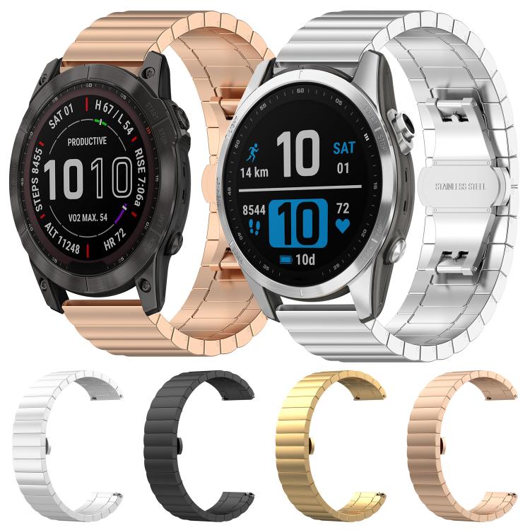 xDfind One-bead Bamboo Solid Stainless Steel Watch Band, For Garmin Fenix 8/7/6/5 22mm 20mm