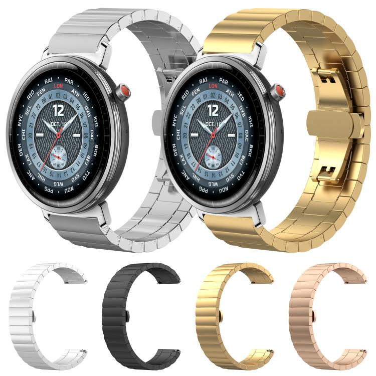 xDfind One-bead Bamboo Solid Stainless Steel Watch Band, For Honor Watch Fit 22mm