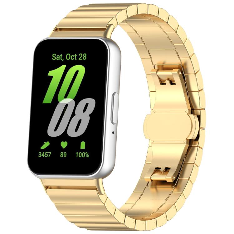 xDfind One-bead Bamboo Solid Stainless Steel Watch Band, For Samsung Galaxy Fit3 SM-R390 18mm