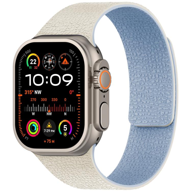 xDfind Flat Head Litchi Texture Magnetic Silicone Watch Band, For Apple Watch 38 / 40 / 41 / S10 42mm