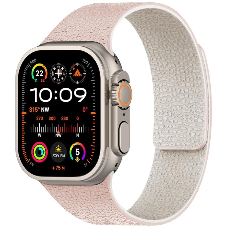 xDfind Flat Head Litchi Texture Magnetic Silicone Watch Band, For Apple Watch 38 / 40 / 41 / S10 42mm