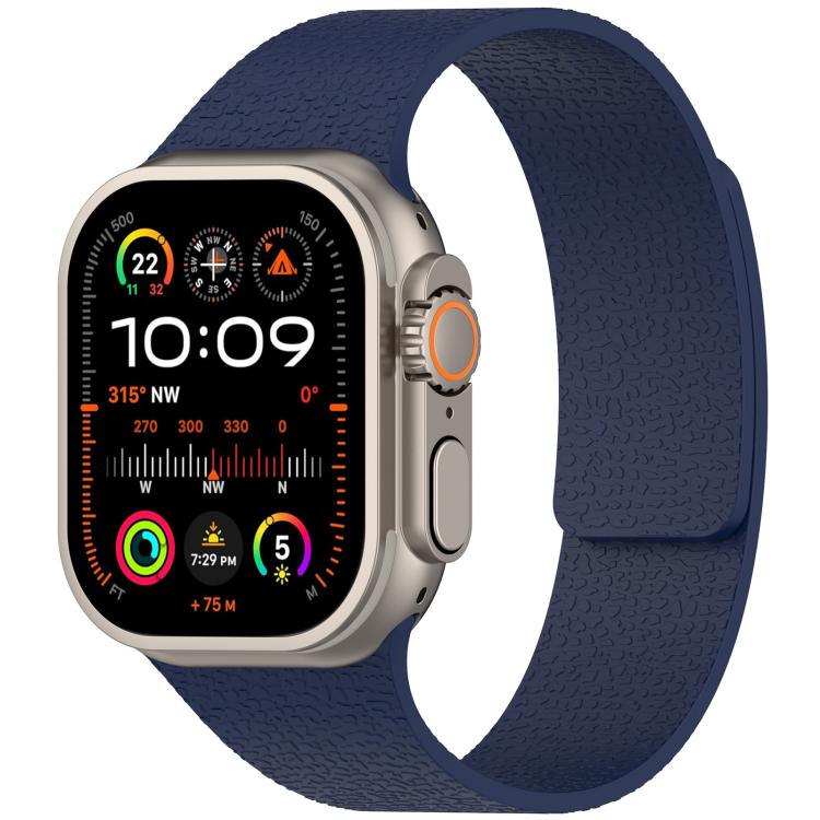 xDfind Flat Head Litchi Texture Magnetic Silicone Watch Band, For Apple Watch 38 / 40 / 41 / S10 42mm
