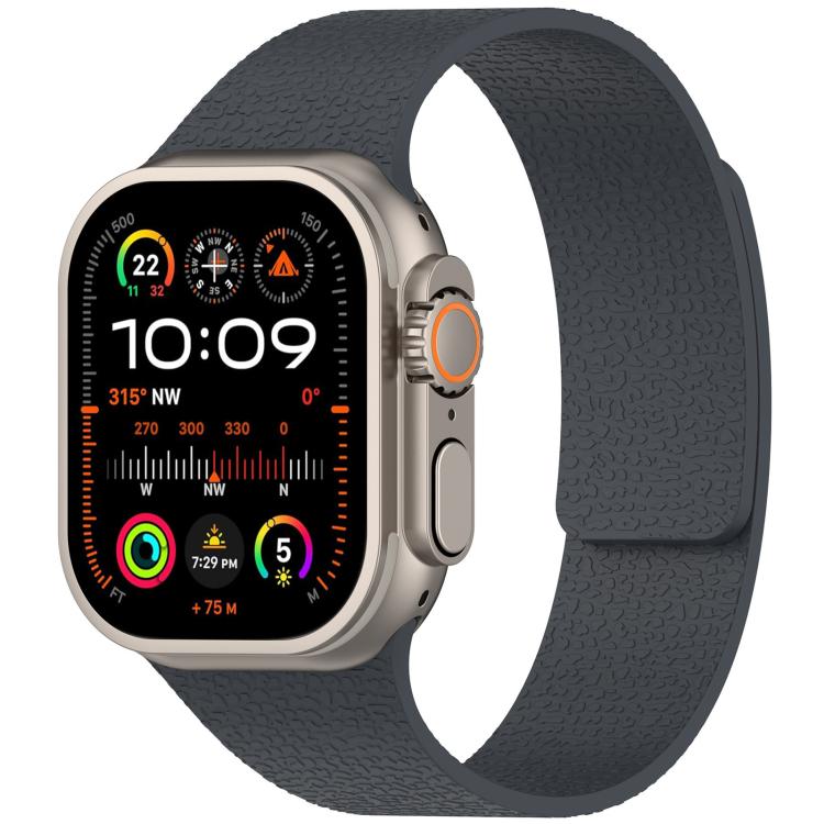 xDfind Flat Head Litchi Texture Magnetic Silicone Watch Band, For Apple Watch 38 / 40 / 41 / S10 42mm