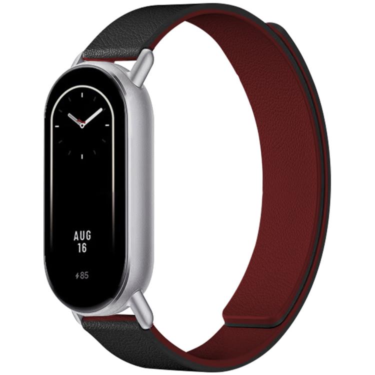 xDfind Flat Head Litchi Texture Magnetic Silicone Watch Band