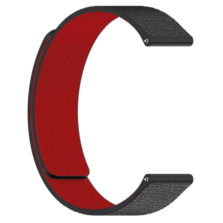 xDfind Flat Head Litchi Texture Magnetic Silicone Watch Band, 14mm