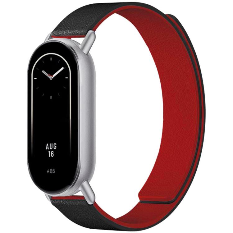 xDfind Flat Head Litchi Texture Magnetic Silicone Watch Band, 14mm