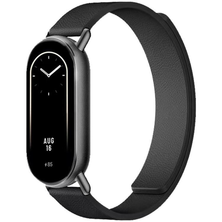 xDfind Flat Head Litchi Texture Magnetic Silicone Watch Band, 14mm