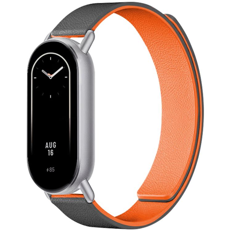 xDfind Flat Head Litchi Texture Magnetic Silicone Watch Band