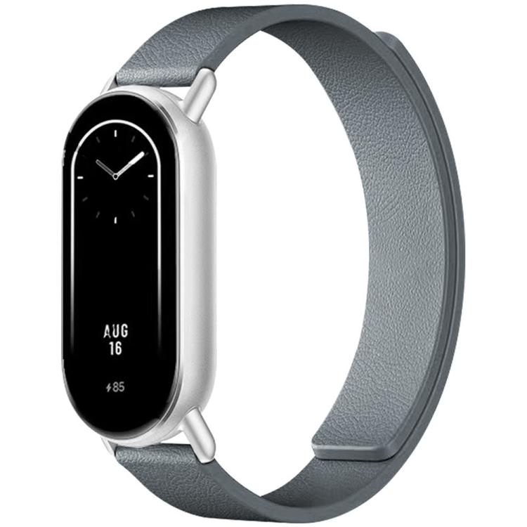 xDfind Flat Head Litchi Texture Magnetic Silicone Watch Band, 14mm
