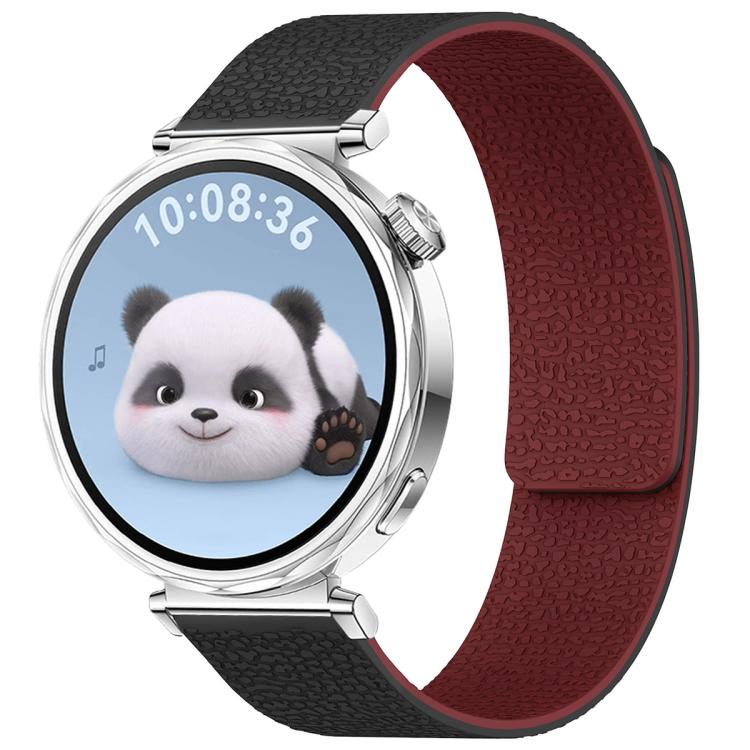xDfind Flat Head Litchi Texture Magnetic Silicone Watch Band