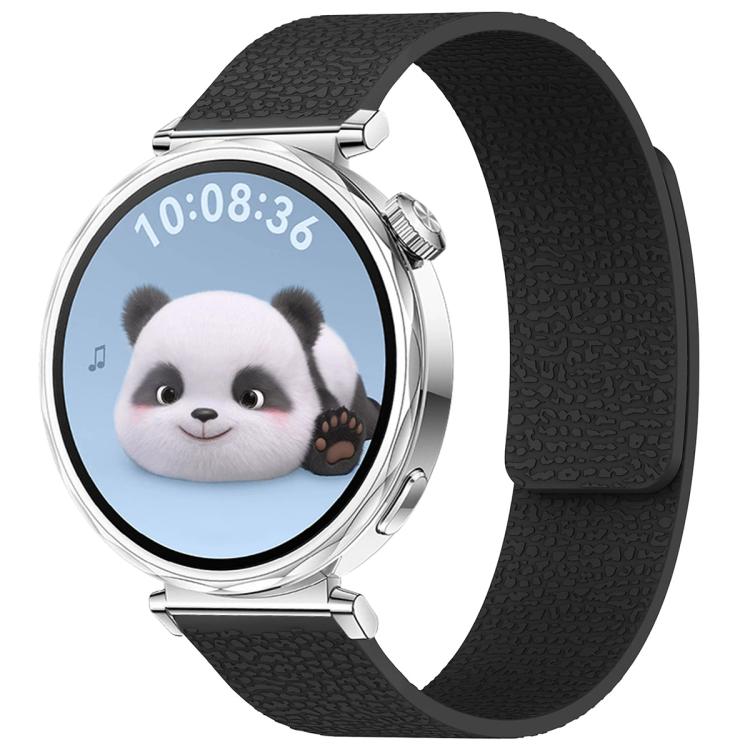 xDfind Flat Head Litchi Texture Magnetic Silicone Watch Band