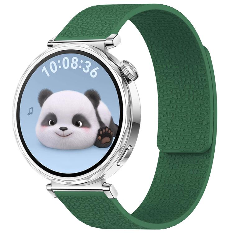 xDfind Flat Head Litchi Texture Magnetic Silicone Watch Band