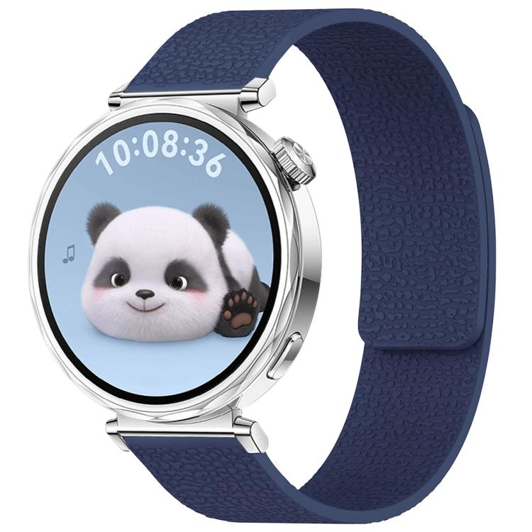 xDfind Flat Head Litchi Texture Magnetic Silicone Watch Band