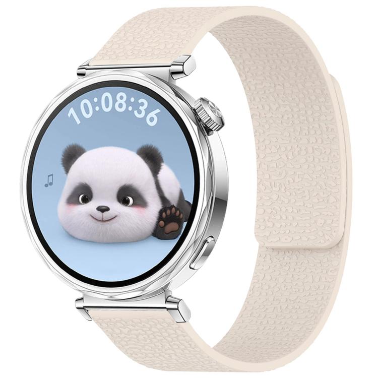 xDfind Flat Head Litchi Texture Magnetic Silicone Watch Band