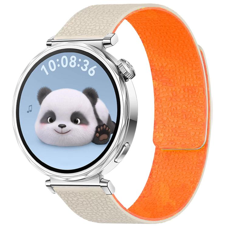 xDfind Flat Head Litchi Texture Magnetic Silicone Watch Band