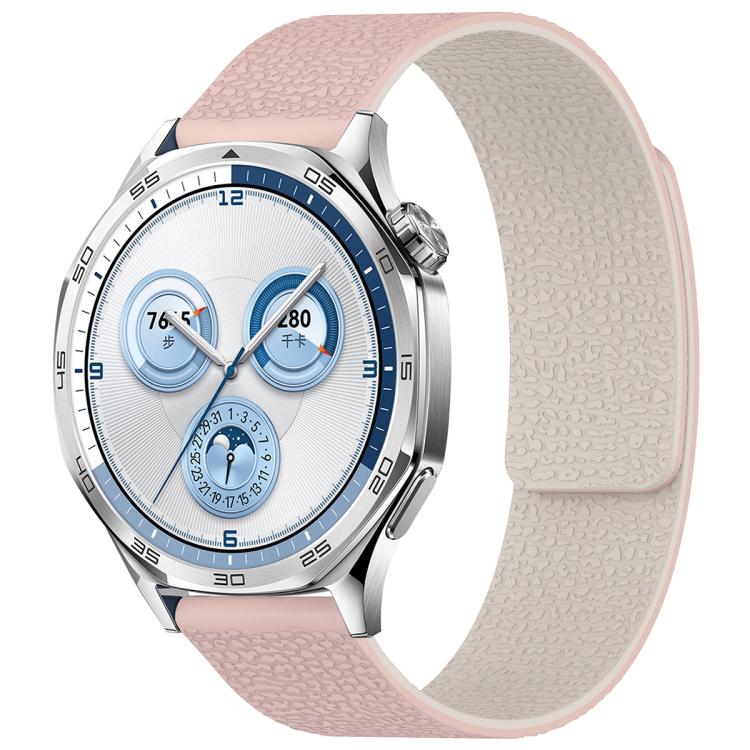 xDfind Flat Head Litchi Texture Magnetic Silicone Watch Band