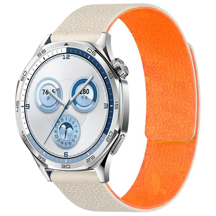 xDfind Flat Head Litchi Texture Magnetic Silicone Watch Band, 20mm