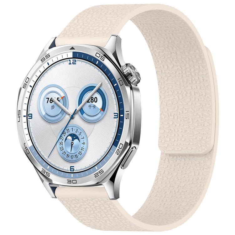 xDfind Flat Head Litchi Texture Magnetic Silicone Watch Band